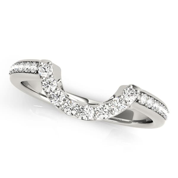 Prong Set Curved Wedding Band — 1 CT — View 1