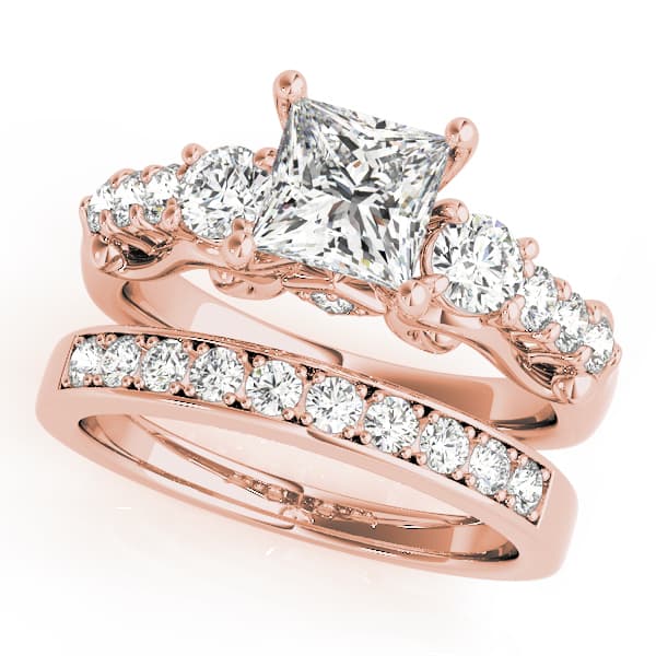 Vintage-Inspired Engagement Ring, style 50583, On hand view in rose gold