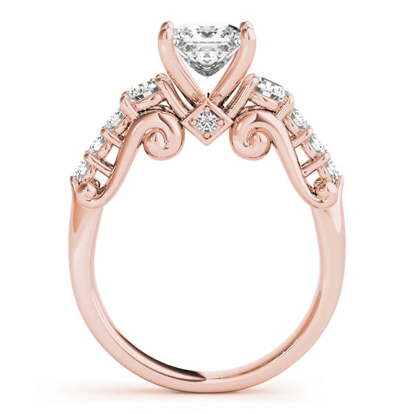 Vintage-Inspired Engagement Ring, style 50583, Side view in rose gold
