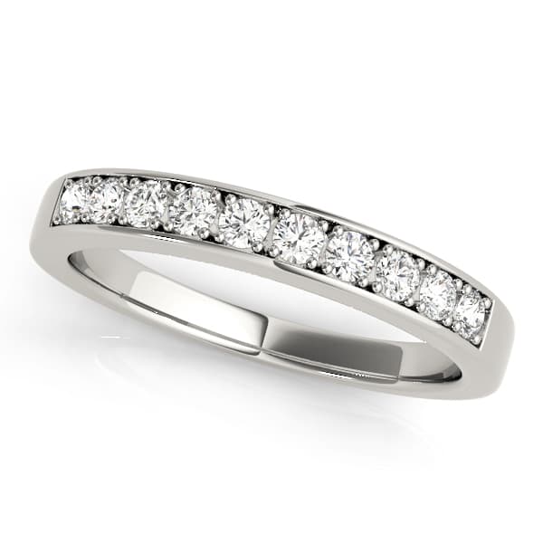 Prong in Channel Wedding Band — View 1