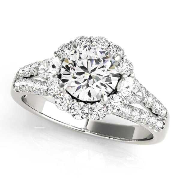 Split Shank Halo Engagement Ring — style 50585 in 10k White Gold