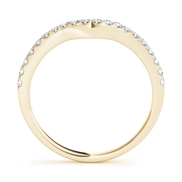 Split Prong Curved Wedding Bands (1/4 ct. tw.), Side view in yellow gold