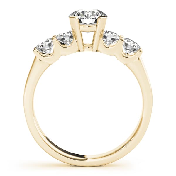 Single Row U-Prong Engagement Ring, style 50602, Side view in yellow gold