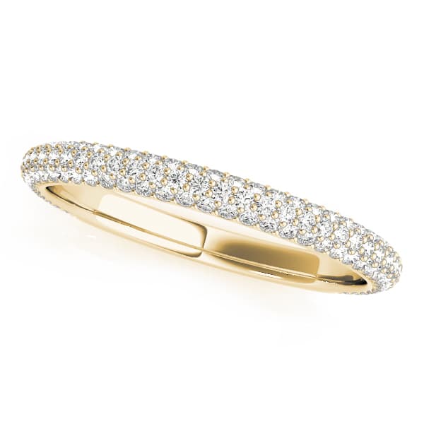 Multi-Row Pavé Wedding Bands (0.43 ct. tw.), Front view in yellow gold