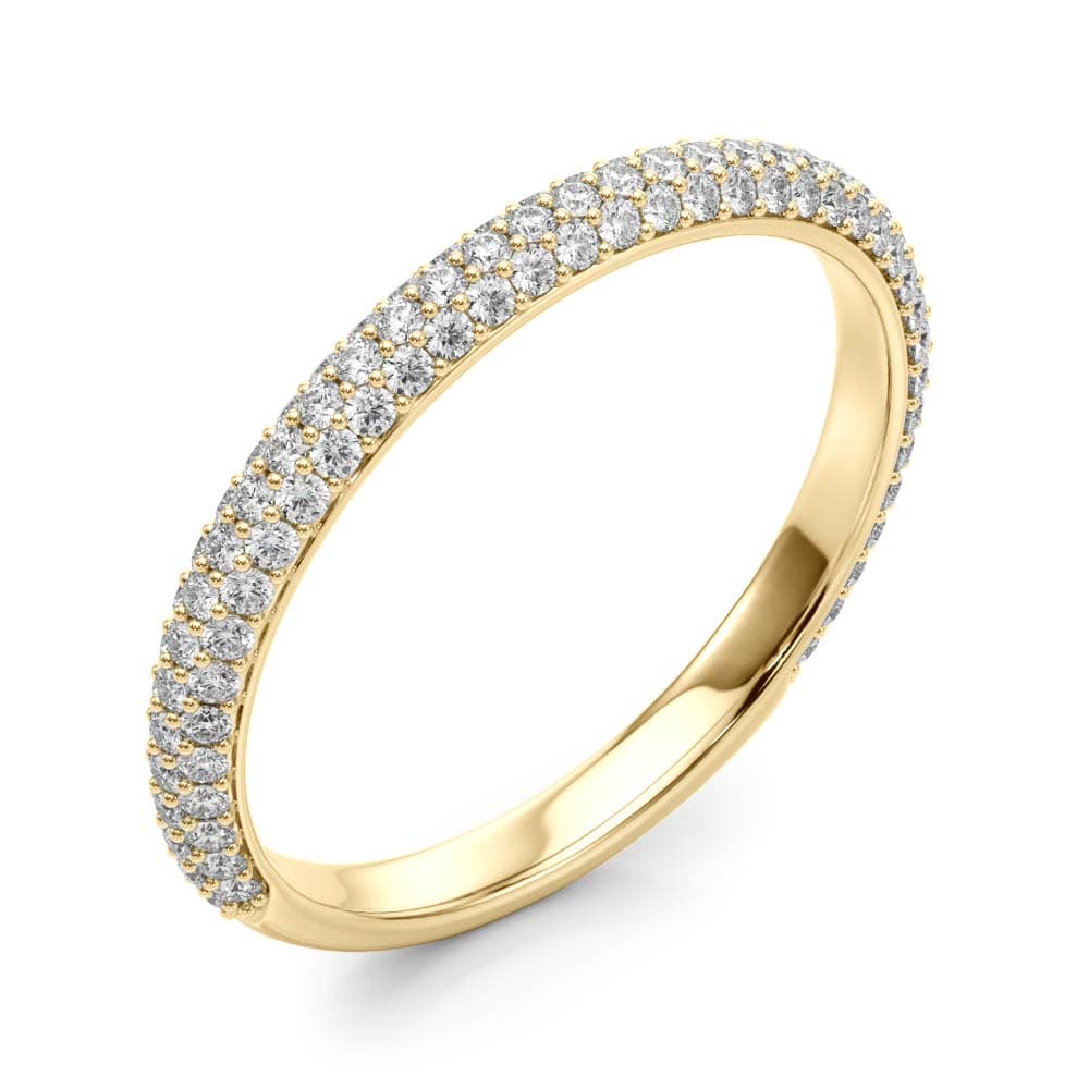 Multi-Row Pavé Wedding Bands (0.43 ct. tw.), Angle view in yellow gold