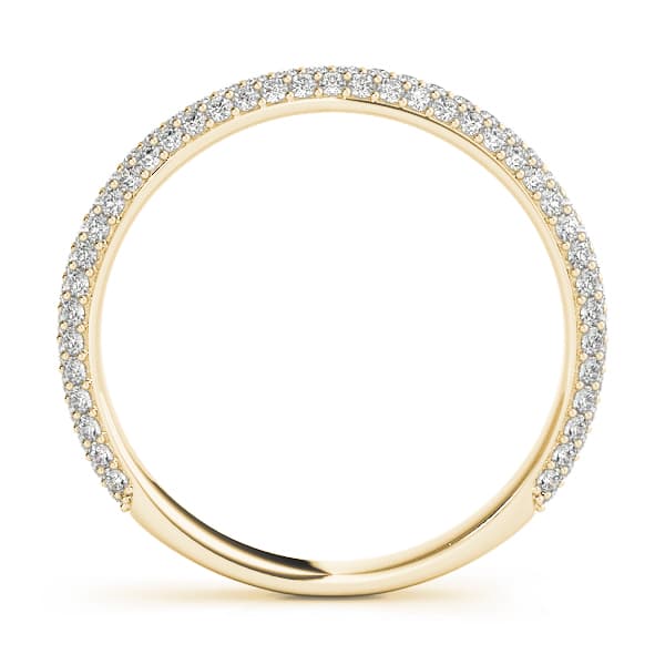 Multi-Row Pavé Wedding Bands (0.43 ct. tw.), Side view in yellow gold