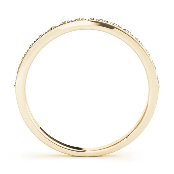 Prong In Channel Wedding Ring (0.3 ct. tw.), Side view in yellow gold