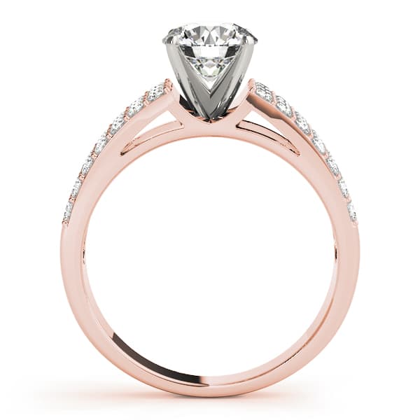 Multi-Row Engagement Ring, style 50625, Side view in rose gold