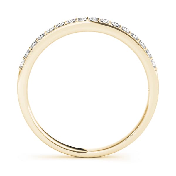 Shared Prong Wedding Band (0.16 ct. tw.), Side view in yellow gold