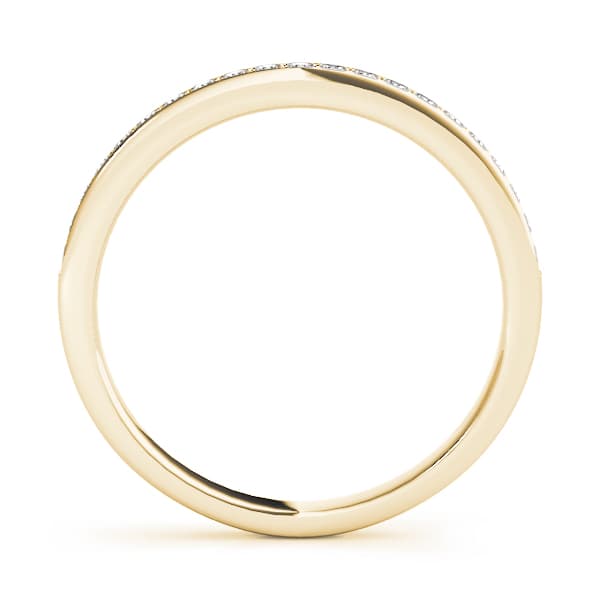 Prong In Channel Wedding Band (1/4 ct. tw.), Side view in yellow gold