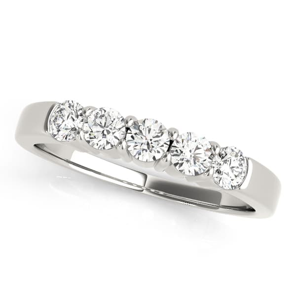 Shared Prong Wedding Band — 4 PT — View 1