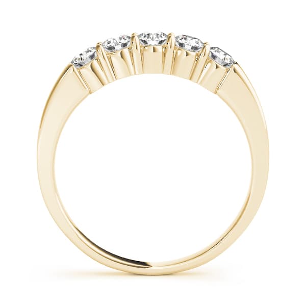 Shared Prong Wedding Band (1 1/2 ct. tw.), Side view in yellow gold