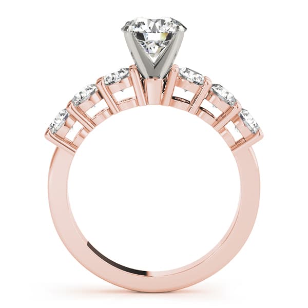 Shared Prong Engagement Ring, style 50635, Side view in rose gold