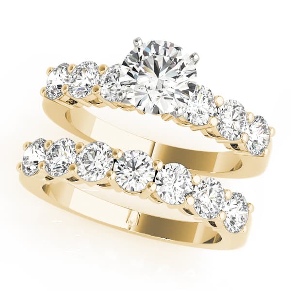 Wedding Band (0.7 ct. tw.), Top view in yellow gold