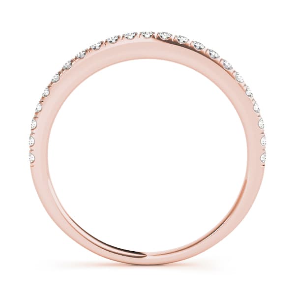 Prong Set Wedding Band (0.17 ct. tw.), Side view in rose gold
