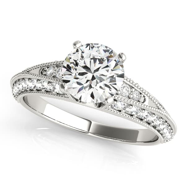 Multirow Milgrain Engagement Ring — style 50644 in 10k White Gold