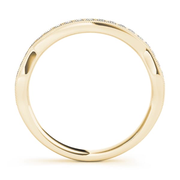 Curved Milgrain Wedding Bands (0.17 ct. tw.), Side view in yellow gold