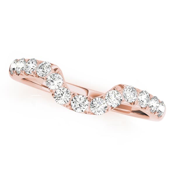 Curved Diamond Wedding Band (3/8 ct. tw.), Front view in rose gold