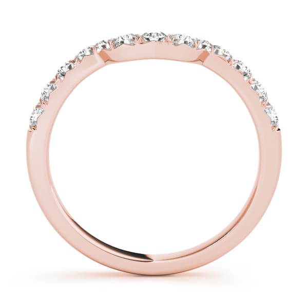 Curved Diamond Wedding Band (3/8 ct. tw.), Side view in rose gold