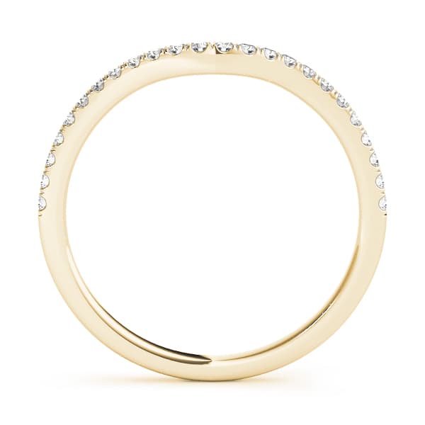 Split Prong Curved Wedding Band (1/8 ct. tw.), Side view in yellow gold