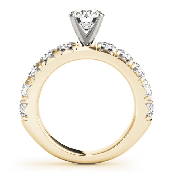 Single Row Prong Set Engagement Ring, style 50772, Side view in yellow gold