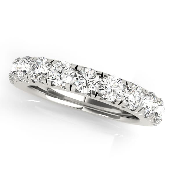 French Cut Prong Wedding Band — View 1