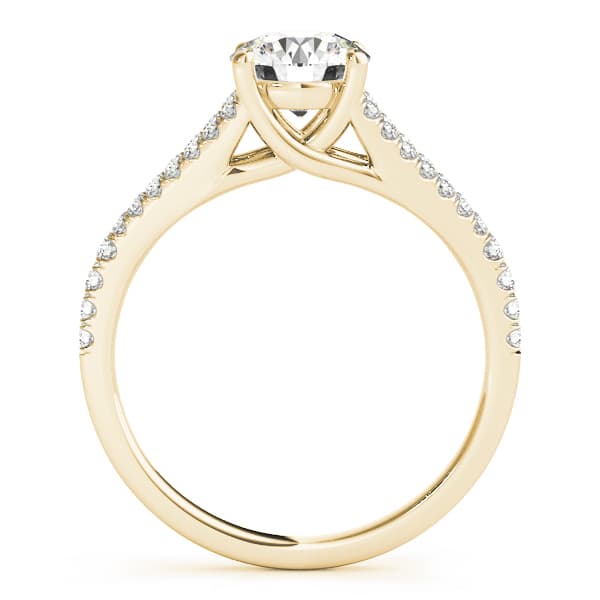 Split Shank Trellis Engagement Ring, style 50774, Side view in yellow gold