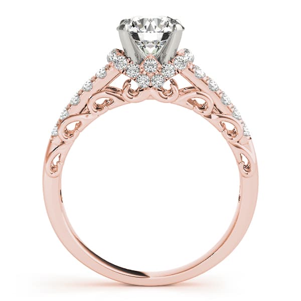 Multi-Row Engagement Ring, style 50777, Side view in rose gold