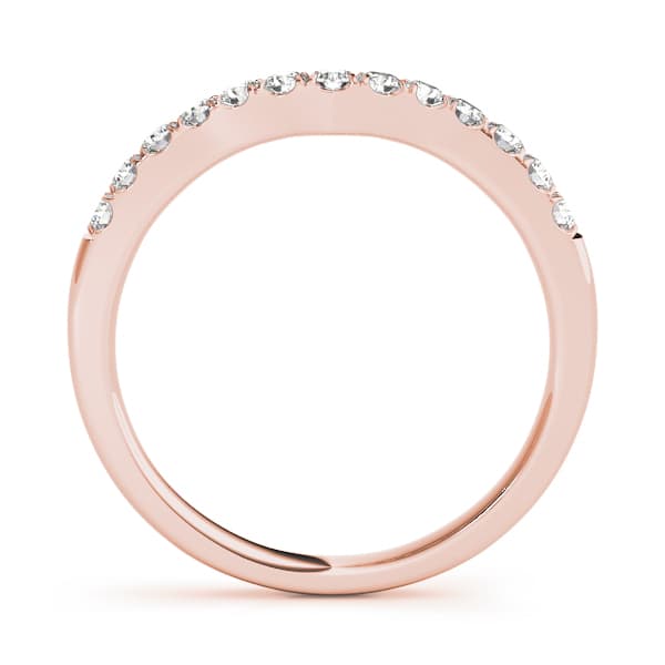 Curved Diamond Wedding Band (1/4 ct. tw.), Side view in rose gold