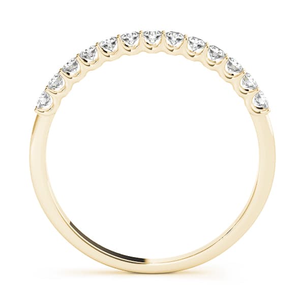 Shared Prong Wedding Band (1/4 ct. tw.), Side view in yellow gold