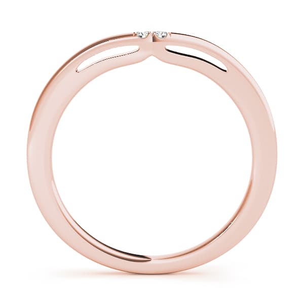 2-Stone Curved Wedding Bands (0.02 ct. tw.), Side view in rose gold