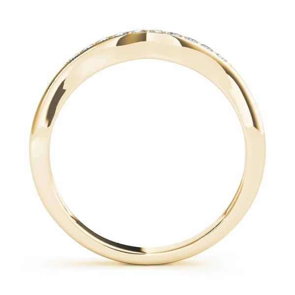 Curved Wedding Band (0.06 ct. tw.), Side view in yellow gold
