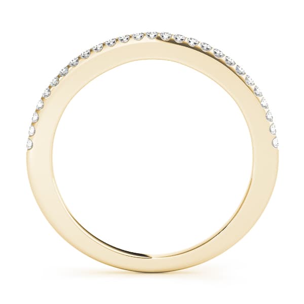 Shared Prong Wedding Band (1/8 ct. tw.), Side view in yellow gold