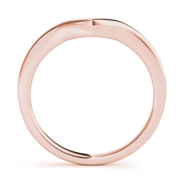 Curved Wedding Band, Side view in rose gold
