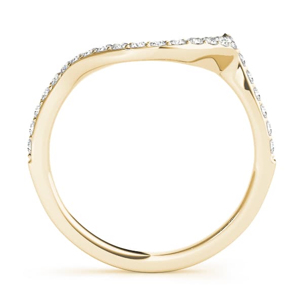 Curved Wedding Band (1/4 ct. tw.), Side view in yellow gold
