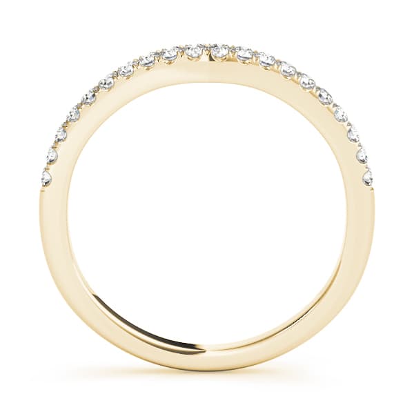 Split Prong Curved Wedding Band (0.15 ct. tw.), Side view in yellow gold