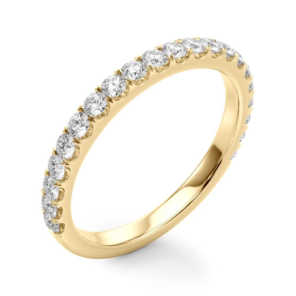 Split-Prong Wedding Band (0.42 ct. tw.), Angle view in yellow gold