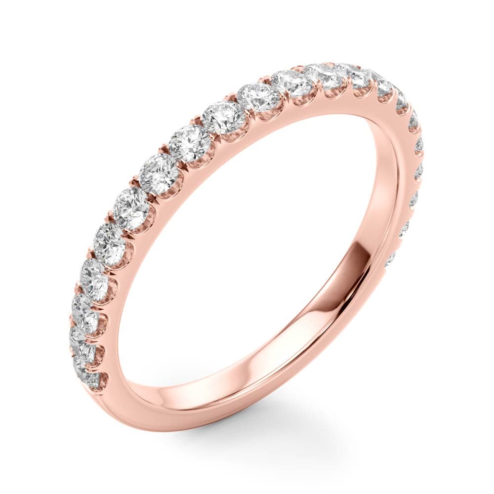 Split-Prong Wedding Band (0.42 ct. tw.), Angle view in rose gold