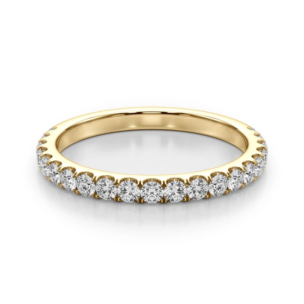 Split-Prong Wedding Band (0.42 ct. tw.), On hand view in yellow gold