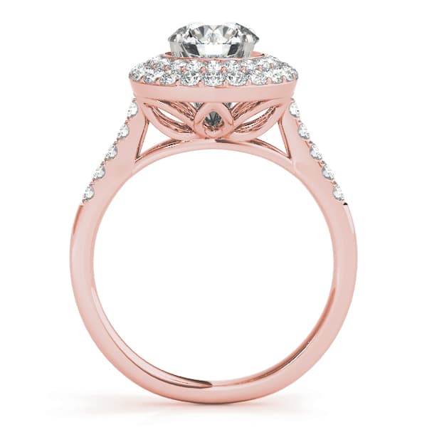 Eng Ring For 1.75-2.5 ct Heads, style 50844, Side view in rose gold