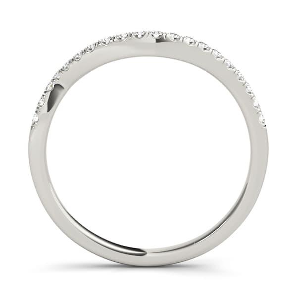 Split Prong Curved Wedding Bands (1/8 ct. tw.), Side view in yellow gold