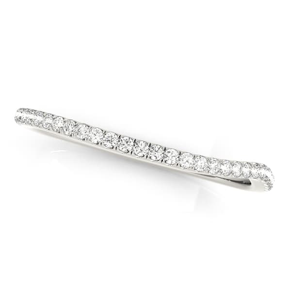 Split Prong Curved Wedding Band — White Gold