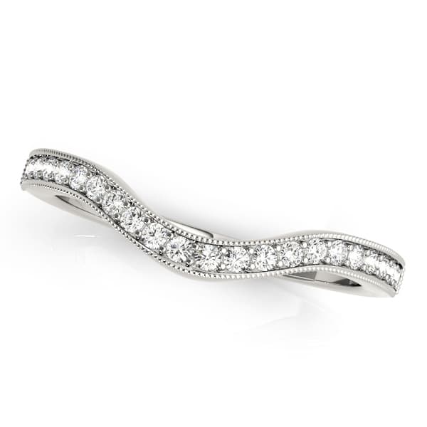 Milgrain Curved Wedding Bands — 1 CT — View 1