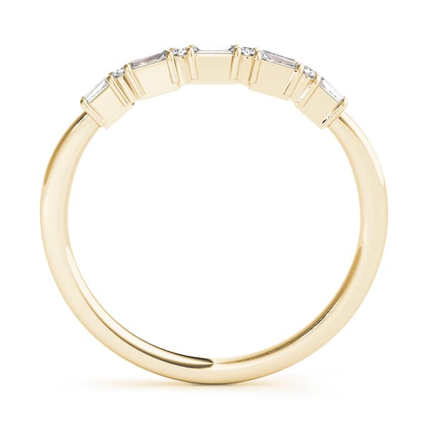 Alternating Round & Fancy Shape Baguette Wedding Rings (0.2 ct. tw.), Side view in yellow gold