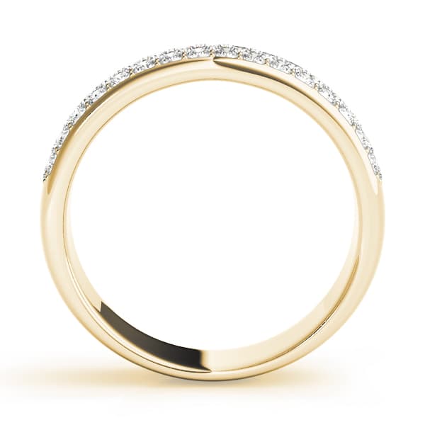 Multiple Row Pavé Set Wedding Band (5/8 ct. tw.), Side view in yellow gold