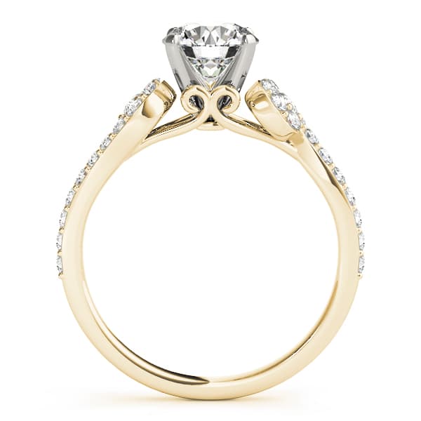 Single Row Prong Set Engagement Ring, style 50889, Side view in yellow gold