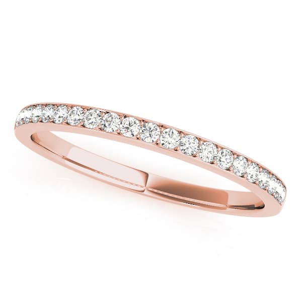 Prong Set Wedding Band (0.21 ct. tw.), Front view in rose gold