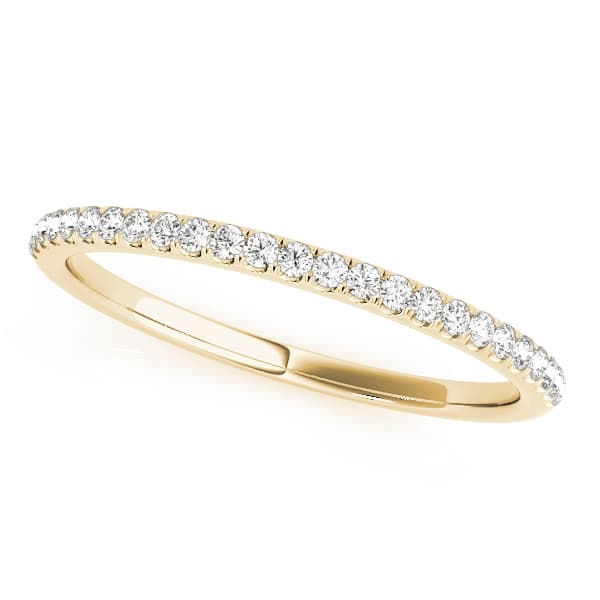 Single Row Split Prong Wedding Band (1/8 ct. tw.), Front view in yellow gold