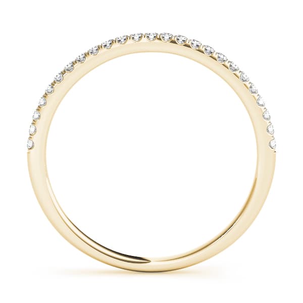Single Row Split Prong Wedding Band (1/8 ct. tw.), Side view in yellow gold