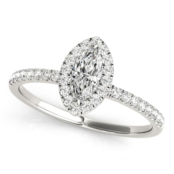 Marquise Halo Engagement Ring — style 50908 in 10k White Gold